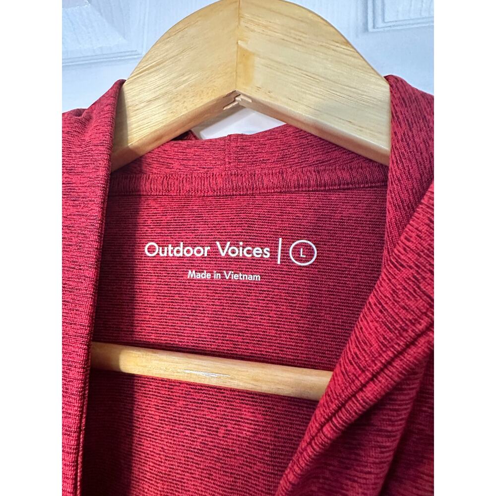 Outdoor Voices Hoodie Red Sweatshirt Space Dye Men’s Large Heathered Active L - Picture 2 of 5